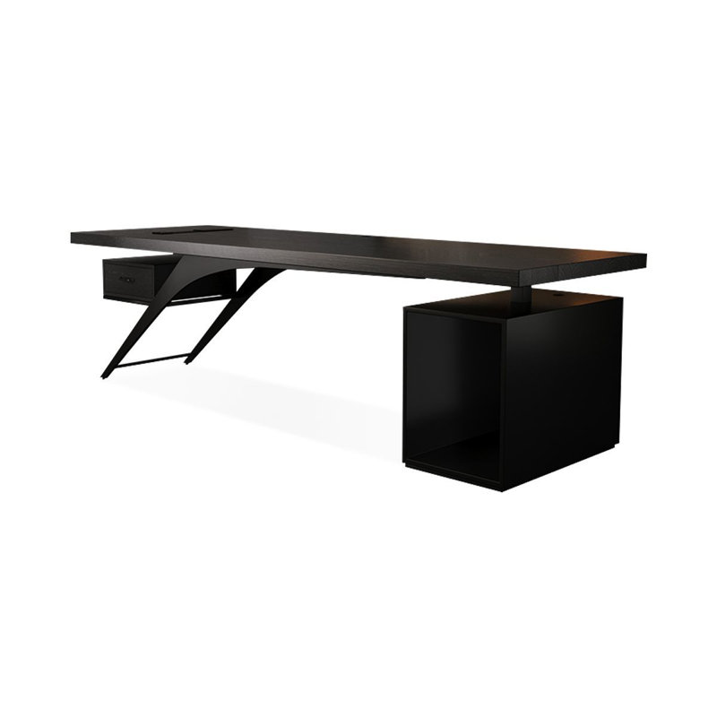 Black Rectangular Solid Wood with 1 drawers writing desk, Computer desk