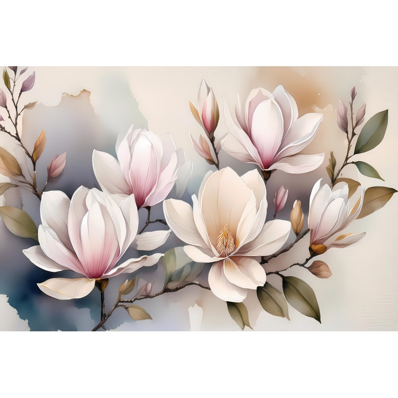 Magnolias d'été, H 32 po x l 48 po