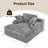 Boneless Plush Corduroy Upholstered Convertible Sofa Bed with Double Cushions, Cup Holders & Pillows — No Assembly Sleeper Chair-1079969022