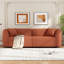 Orange Boucle And Solid Wood + MDF 3-Seater Sofa - Crafted With High-Quality Boucle Fabric, Solid Wood, And MDF, And Featuring Comfortable Foam Filling