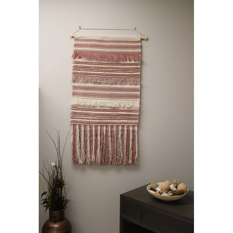 Grande suspension murale en laine et coton avec tige incluse