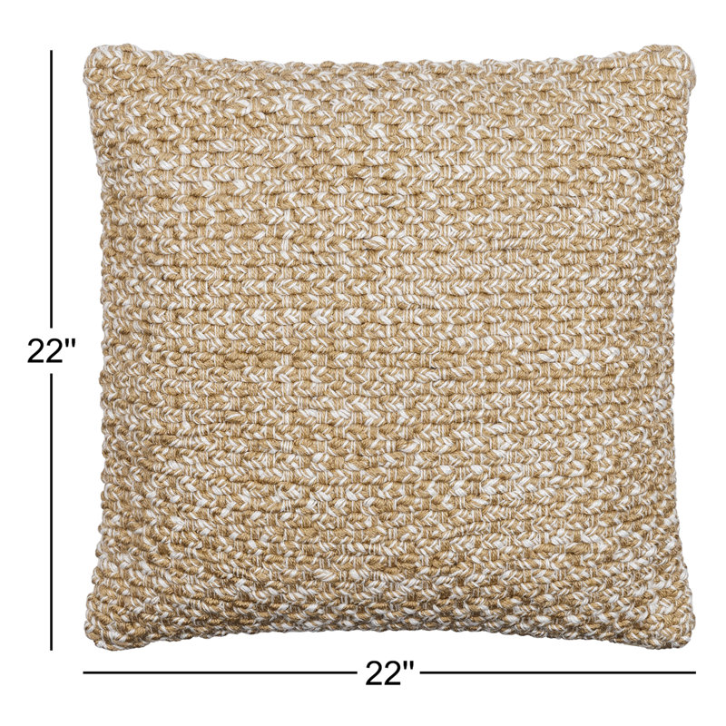 Housse et insert de coussin carré en polyester Doncaster, Mélange de duvet, H 22 po x l 22 po