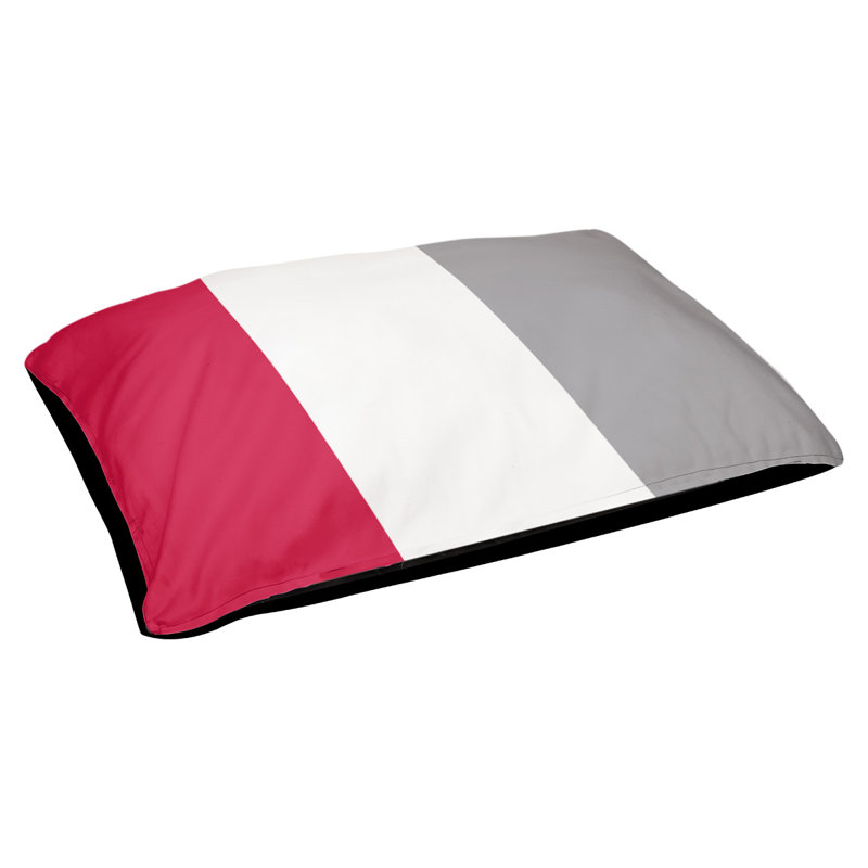 Coussin d'extérieur Toronto, Moyen (H 9,5 po x l 28 po x P 18 po), Rouge / blanc / argent