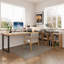Bureaux en bois massif en L Burlywood-107625006-107625008