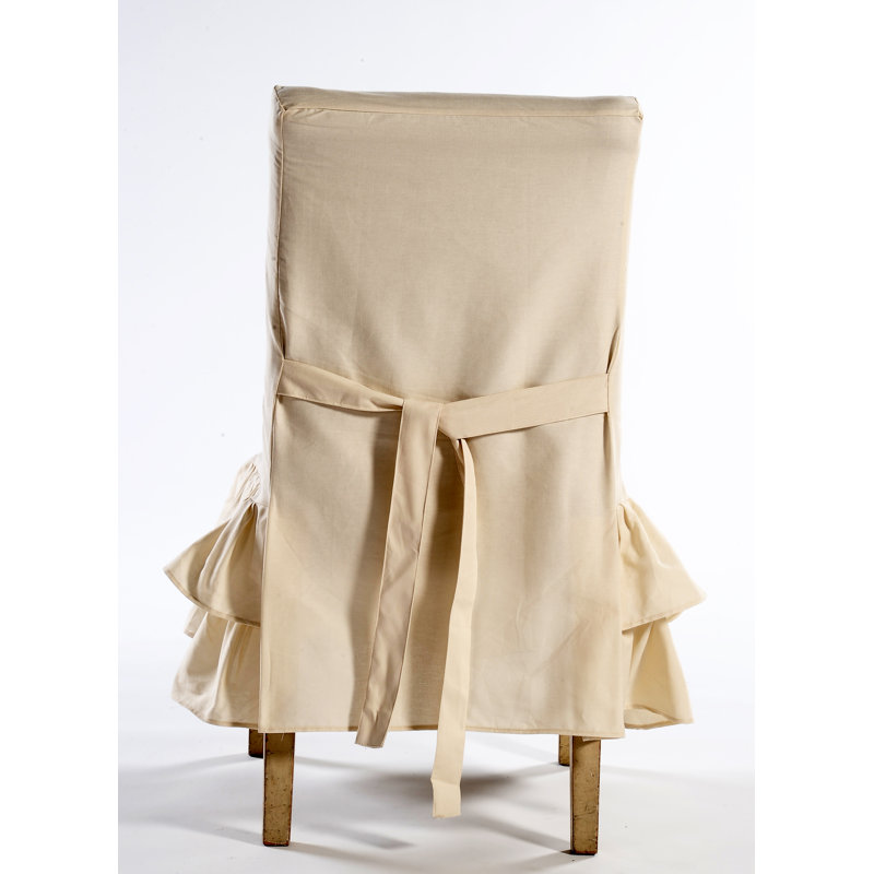 Housse à jupe pour chaise de salle à manger, Naturel
