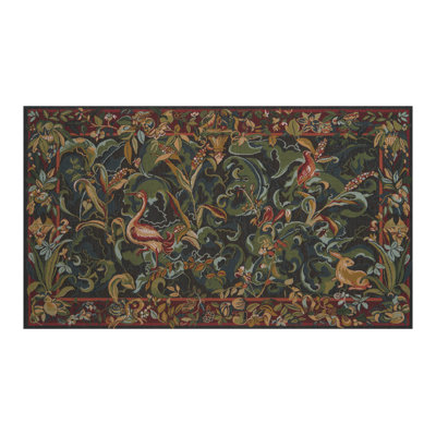 Animals Aristoloches Green European Tapestry Wall Hanging