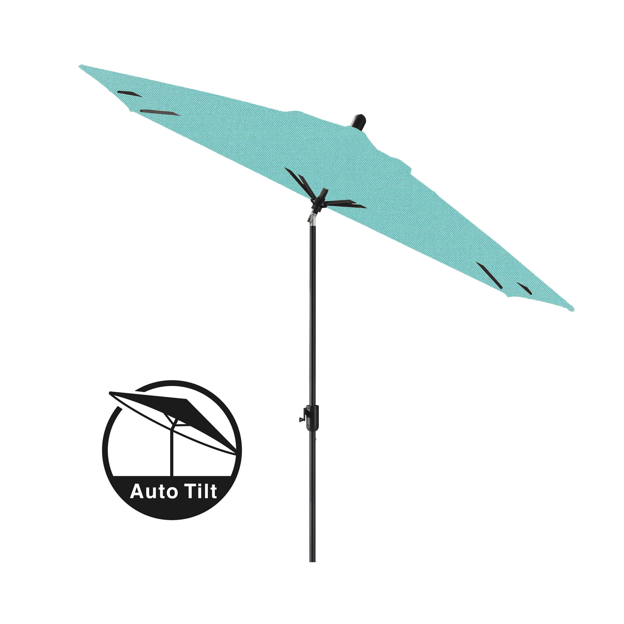 Olivier 116.7'' Outdoor Umbrella, Black Sapphire, Canvas Aruba Sunbrella® Canvas