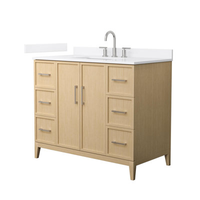 Ensemble de meuble-lavabo simple 42 po avec plateau en quartz Elan