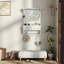 Meuble-lavabo flottant avec grand miroir, meuble-lavabo mural avec tiroirs, pochettes et crochets, rangement décoratif pour petits espaces, blanc