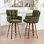 Swivel Upholstered Counter Stool with Solid Wood Frame-1955858767