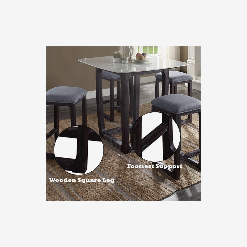 Razo Fabric & Weathered Espresso Counter Height Stool