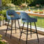 Faux Leather Upholstered Bar Stools with Armrests-129444390