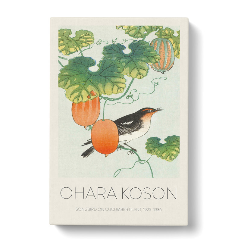 Songbird in Cucumber Plant by Ohara Koson - Wrapped Canvas, 50cm H x 35cm W x 3cm D