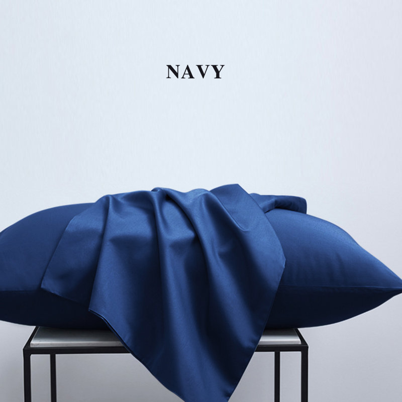 Taies d'oreiller de lit, 1800 taies d'oreiller en microfibre brossée avec fermeture à enveloppe - NTBAY, Bleu marine