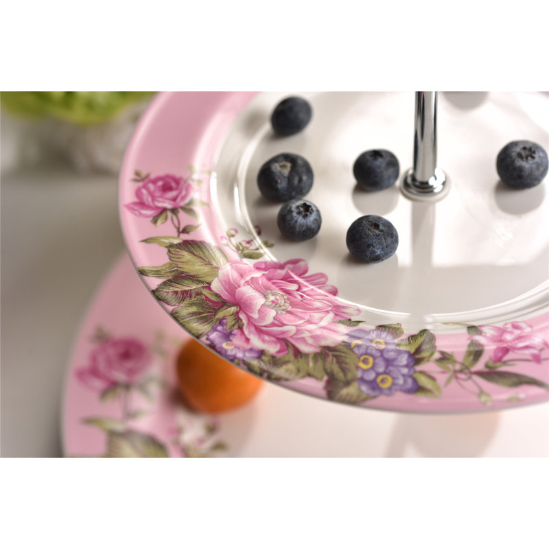 Aldershot Bone China Tiered Stand, Pink