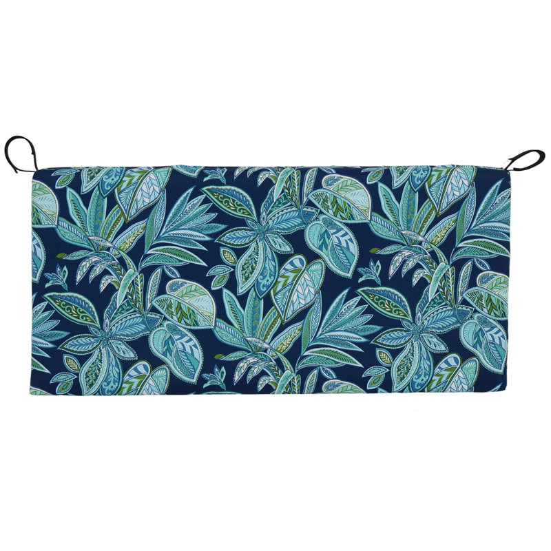 Outdoor Loveseat Cushion, Blue/Crestwood Marine Floral, 40" W x 19" D