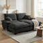 Canapé modulaire modulaire, canapé nuage avec conception de voilier, 2 repose-pieds mobiles et 2 coussins moelleux inclus, chenille confortable pour le salon-129889677