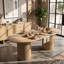 Table de salle à manger ovale en bois massif naturel de 90,5 po de largeur avec pieds cannelés