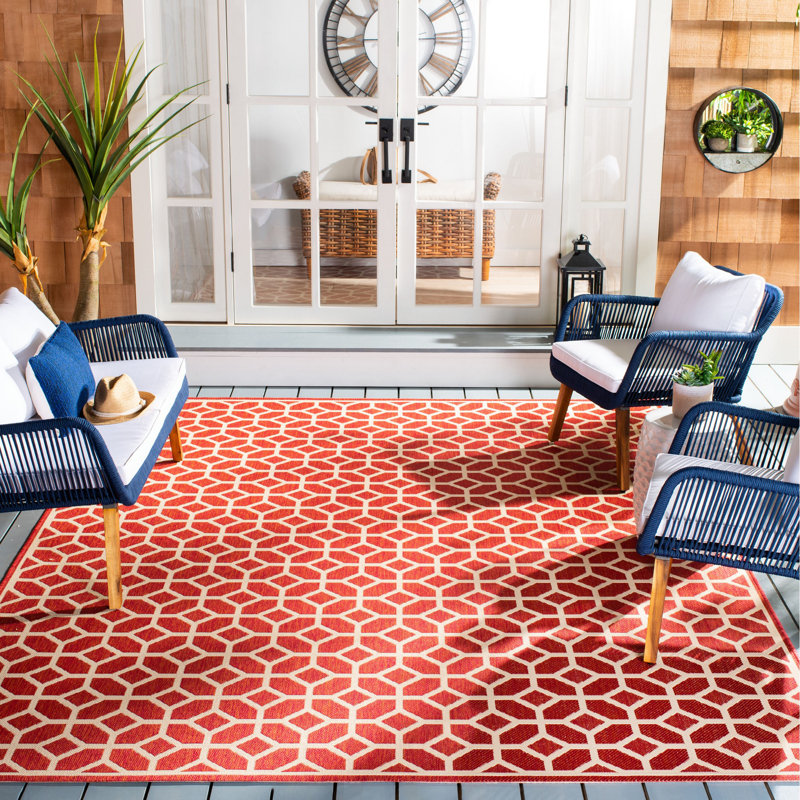 Acushnet Performance Geometric Indoor/Outdoor Area Rug, Rectangle 5'3" x 7'6"