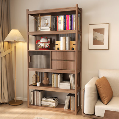 Vitrines en bois massif brun noisette