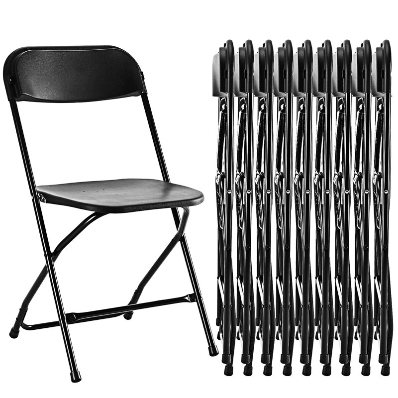 Chaise pliante moderne 10 pièces, Noir