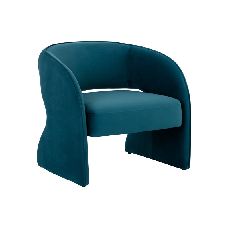 Lounge Chair, Teal Polyester