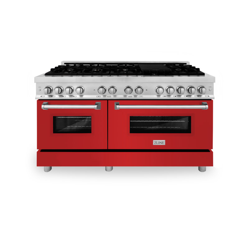 ZLINE 7,4 pieds cubes Pi. Cuisinière Legacy, Acier inoxydable rouge mat