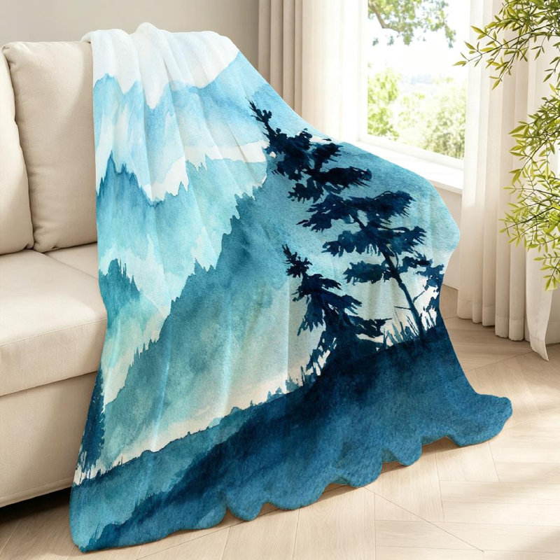 Jeté en flanelle bleu ultra doux, Throw 40" x 50"