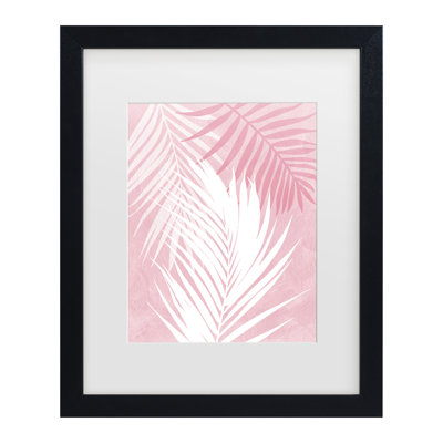 Tina Lavoie Bamboo Palm Leaves In Pink Matted Framed Art
