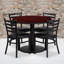Ensemble de table ronde en stratifié 36 po avec base ronde et 4 chaises en métal Neelam-68612011-24678175