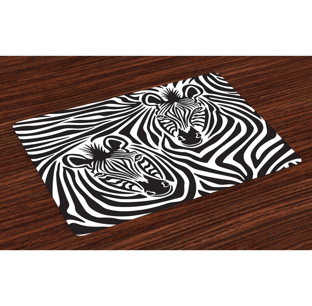 Platzmatten, Zebras Augen und Gesicht, Safari, Charcoal Grau Weiß