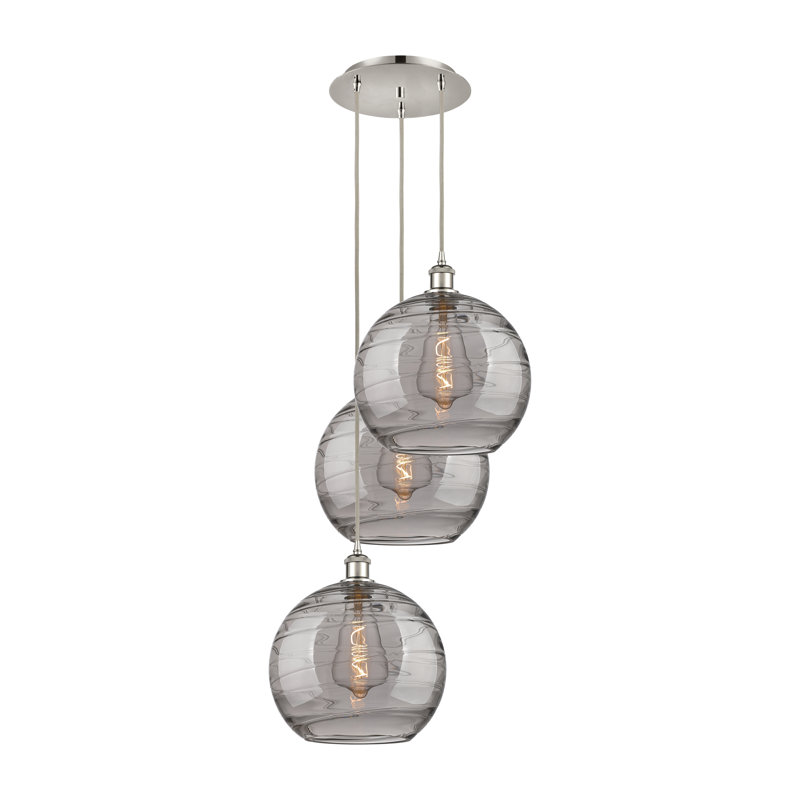 Luminaire suspendu 3 lumières Ellington, H 40,88 po x l 18,5 po x P 18,5 po, Nickel poli