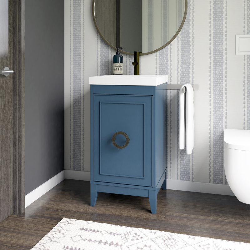 Ensemble de meuble-lavabo simple 18 po Treveion, Bleu Fontana