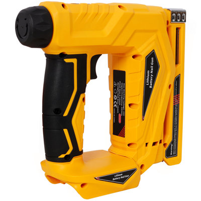 2-in-1 Cordless Brad Nailer & Narrow Crown Stapler, Compatible with Dewalt 20V MAX Battery, Battery Powered Nail Gun with Safety Lock, Professional Woodworking DIY Fastening Tool, Tool Only