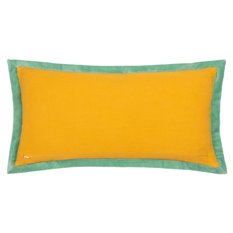 Casa Geometric Rectangular Throw Cushion, Green