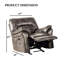 Fauteuil oscillant manuel Josy, accoudoirs coussinés, similicuir gris foncé