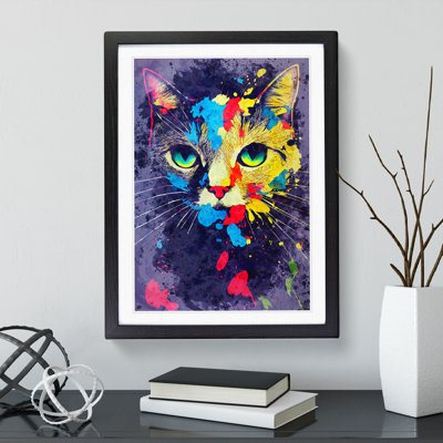 Paint Splat Cat No.4 - Framed Print