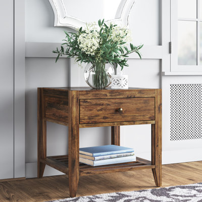 Lumsden Solid Wood End Table with Storage