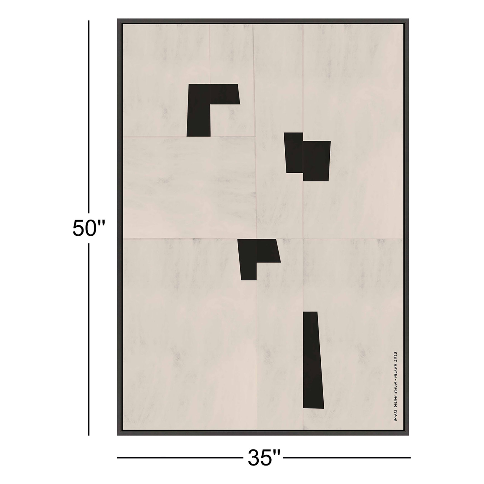 Scattered 1 by Romina Gadler, Black Canvas Framed, 50" H x 35" W