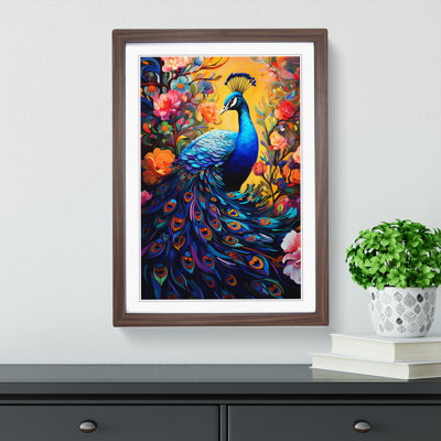 Peacock Neo-Plasticism - Framed Print