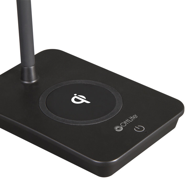Black Adjustable LED Desk Lamp with Wireless Charging Base