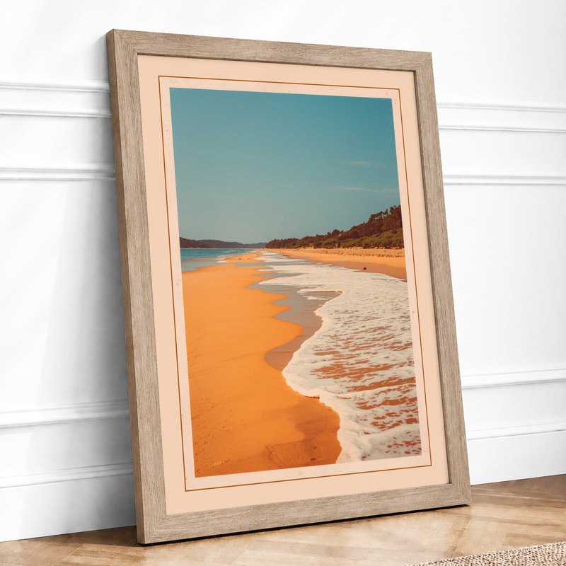 Golden Beach At Dusk Coastal - Print, Oak, A3 - 42.0 x 29.7 cm