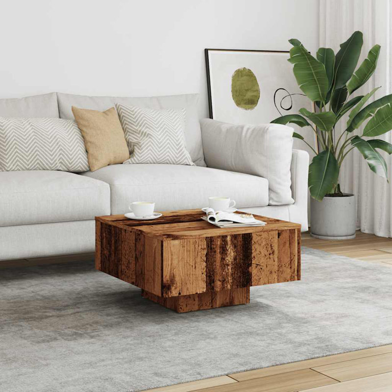 Etana Pedestal Coffee Table, Old Wood
