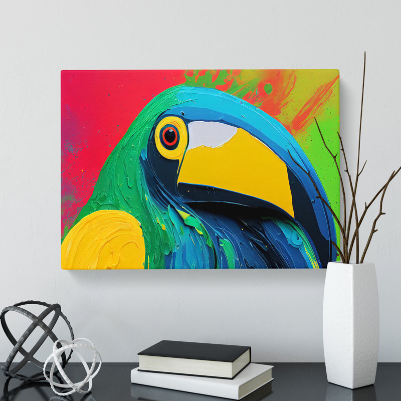 Toucan Bird Splash Vol.1 Abstract - Wrapped Canvas, 35cm H x 50cm W x 3cm D