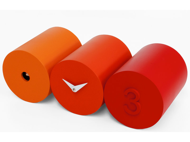 Becnel Wood Wall Clock, Orange / Red