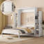 Grand lit escamotable pliant grand format, lit escamotable avec tablettes et lumières DEL-1704907390