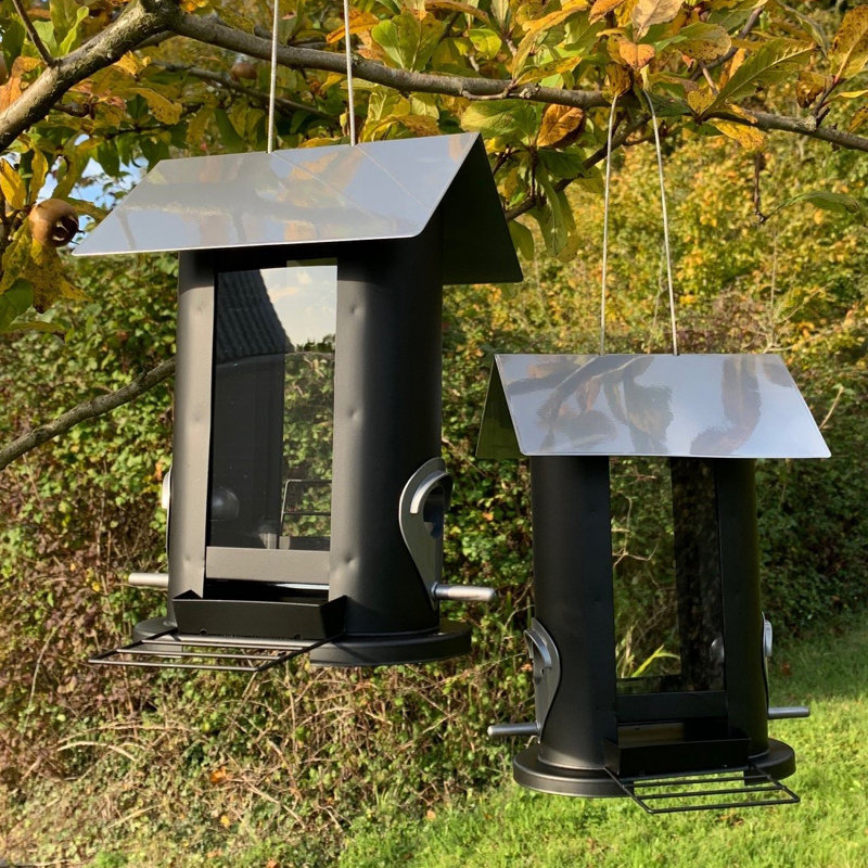 Garlan Metal Hanging Hopper Bird Feeder