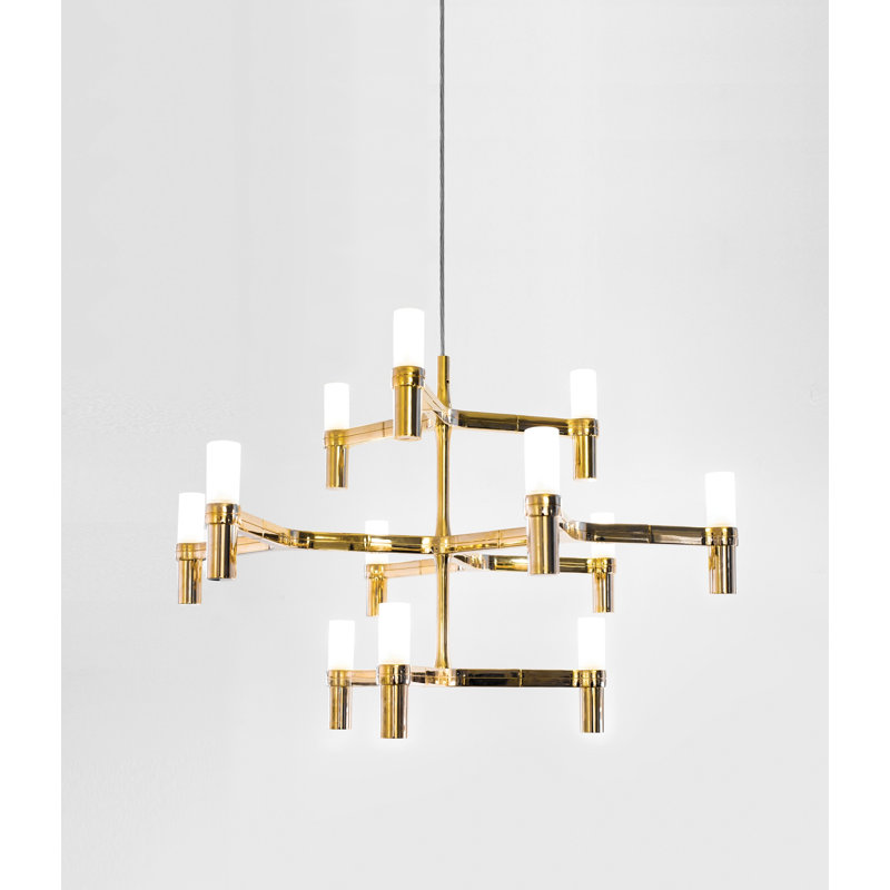 Crown Minor 12-Light Candle-Style Chandelier, White, Yes