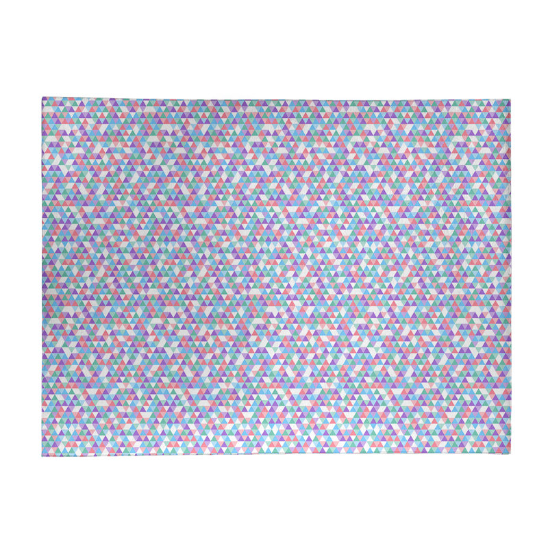 Tapis triangle foncé/bleu clair, Rectangle 5 pi x 7 pi