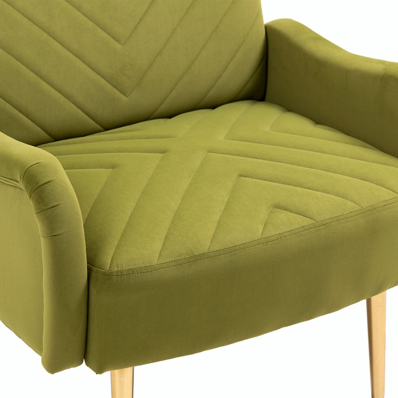Fauteuil en velours, Polyester vert olive